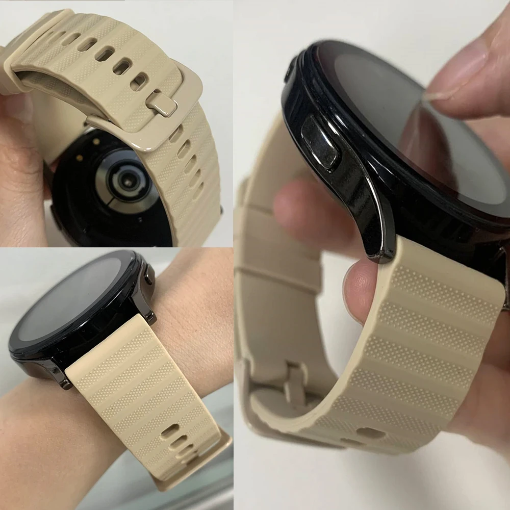 Correa de silicona de 20mm y 22mm para Samsung Galaxy Watch 7, 6, 5, 4, 40mm, 44mm, 4/6/Gear S3, pulsera deportiva clásica para Garmin Vivoactive 6 5