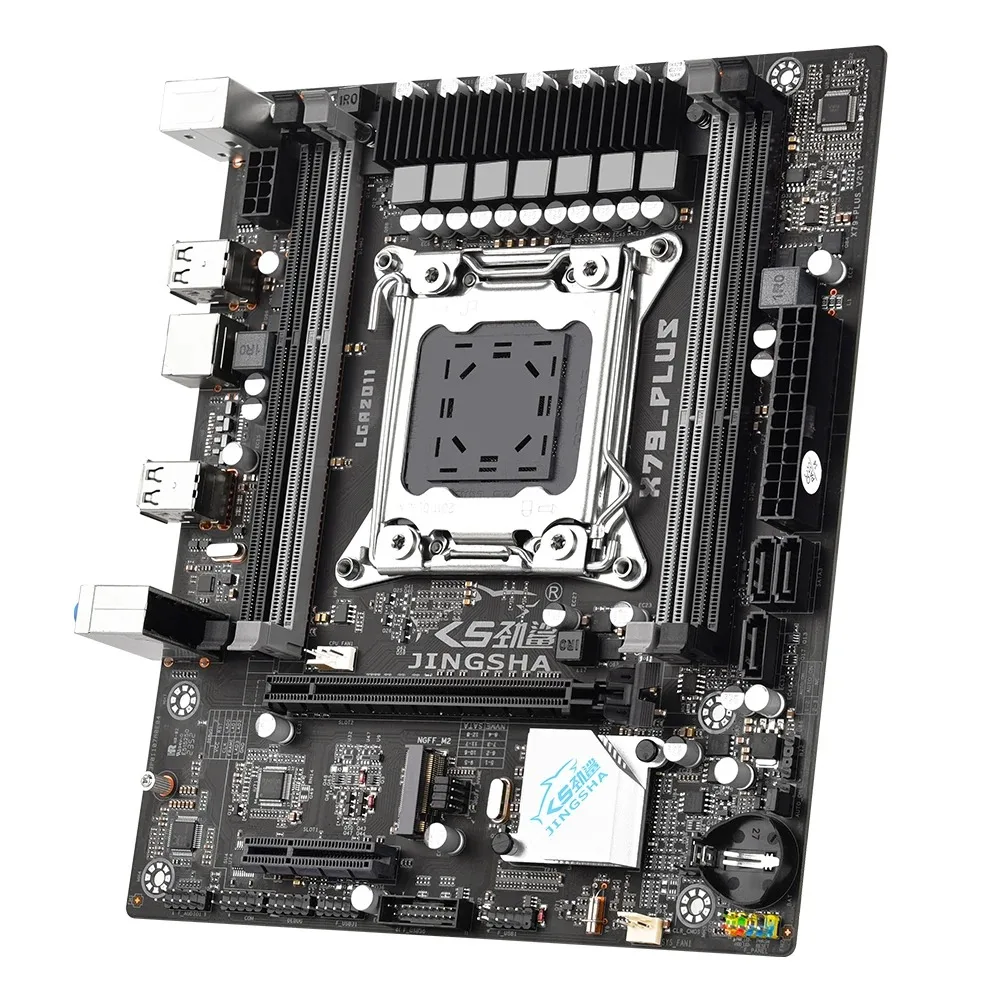 Juego de placa base JINGSHA X79 Plus con procesador LGA 2011 E5 V2 CPU 2*8GB/2*16GB DDR3 RAM compatible con USB2.0 SATA2 PCI-E NVME M.2 SSD - imagen 3