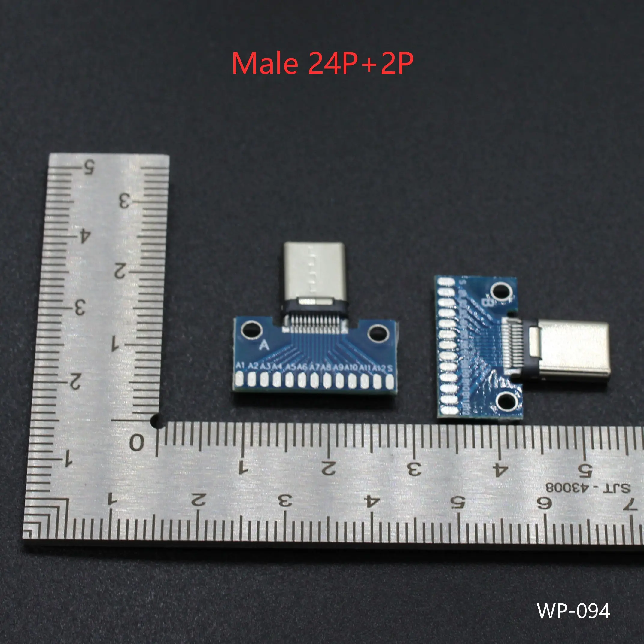 Conector USB 3,1 tipo C, adaptador de receptáculo de enchufe macho 24 + 2P para soldar Cable y Cable USB-C 24P + 2P, placa de prueba PCB, 1 unidad - imagen 3