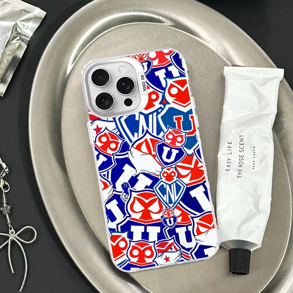 Hoja acrílica de silicona dura con logotipo del U-University de Chile, funda esmerilada para iPhone 17 Air 16 E 15 14 Plus 13 12 Mini 11 Pro Max