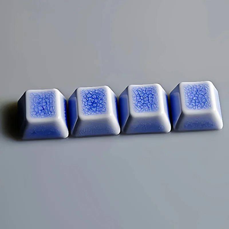 Juego de teclas con tema de cerámica, teclas de punto personalizadas, tapa de teclado con perfil de cereza WASD para accesorios de teclado mecánico para juegos - imagen 4