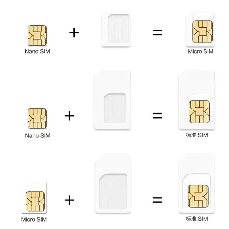 Convertir tarjeta Nano SIM a Micro a soporte adaptador estándar tarjeta Sim de tamaño estándar para iPhone 4 5 6 Huawei Xiaomi adaptador de tarjetas Sim - imagen 5