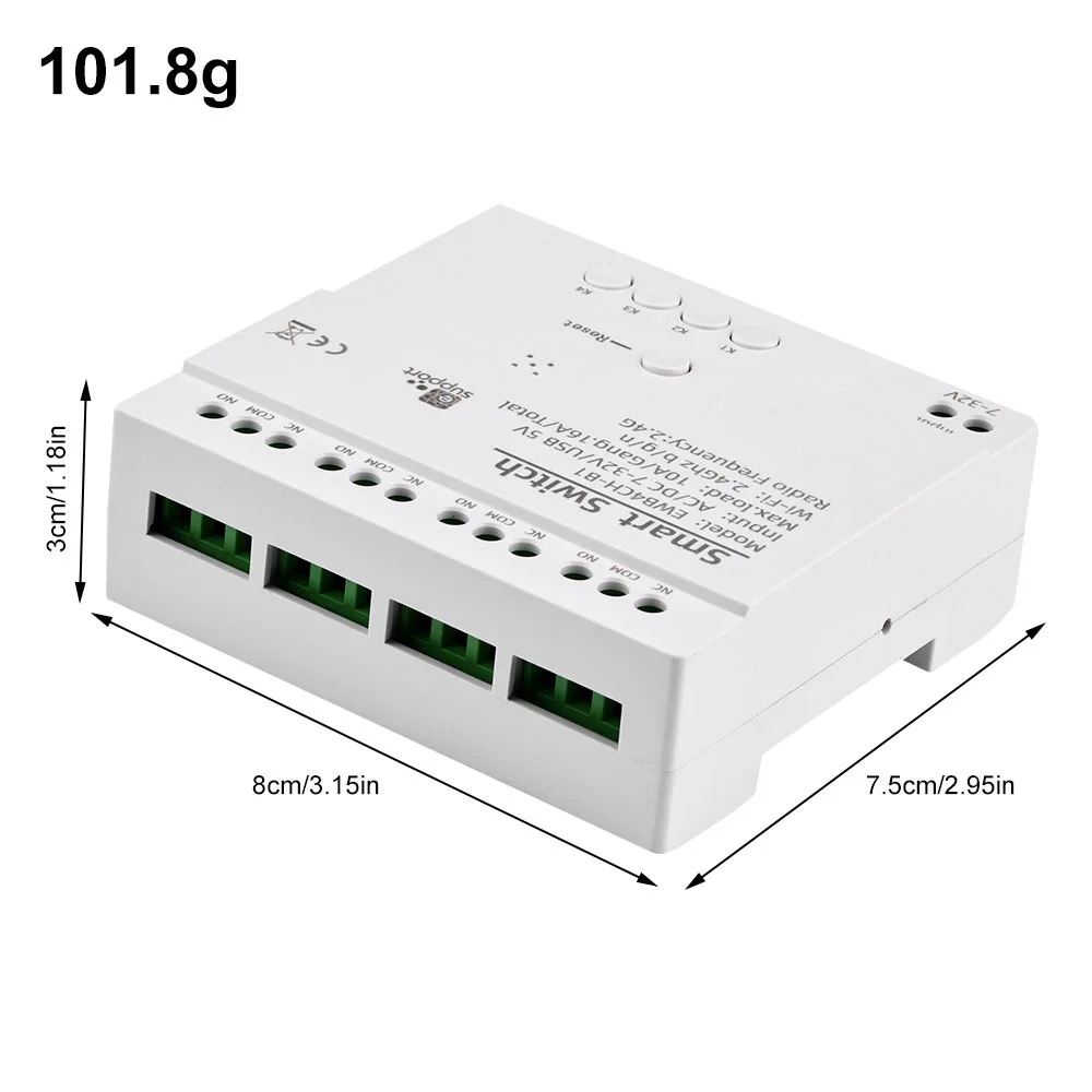 Módulo de interruptor de relé inalámbrico de 4 canales AC85-250V DC7-32V WiFi Bluetooth Compatible con aplicación remota Control para EWeLink - imagen 3