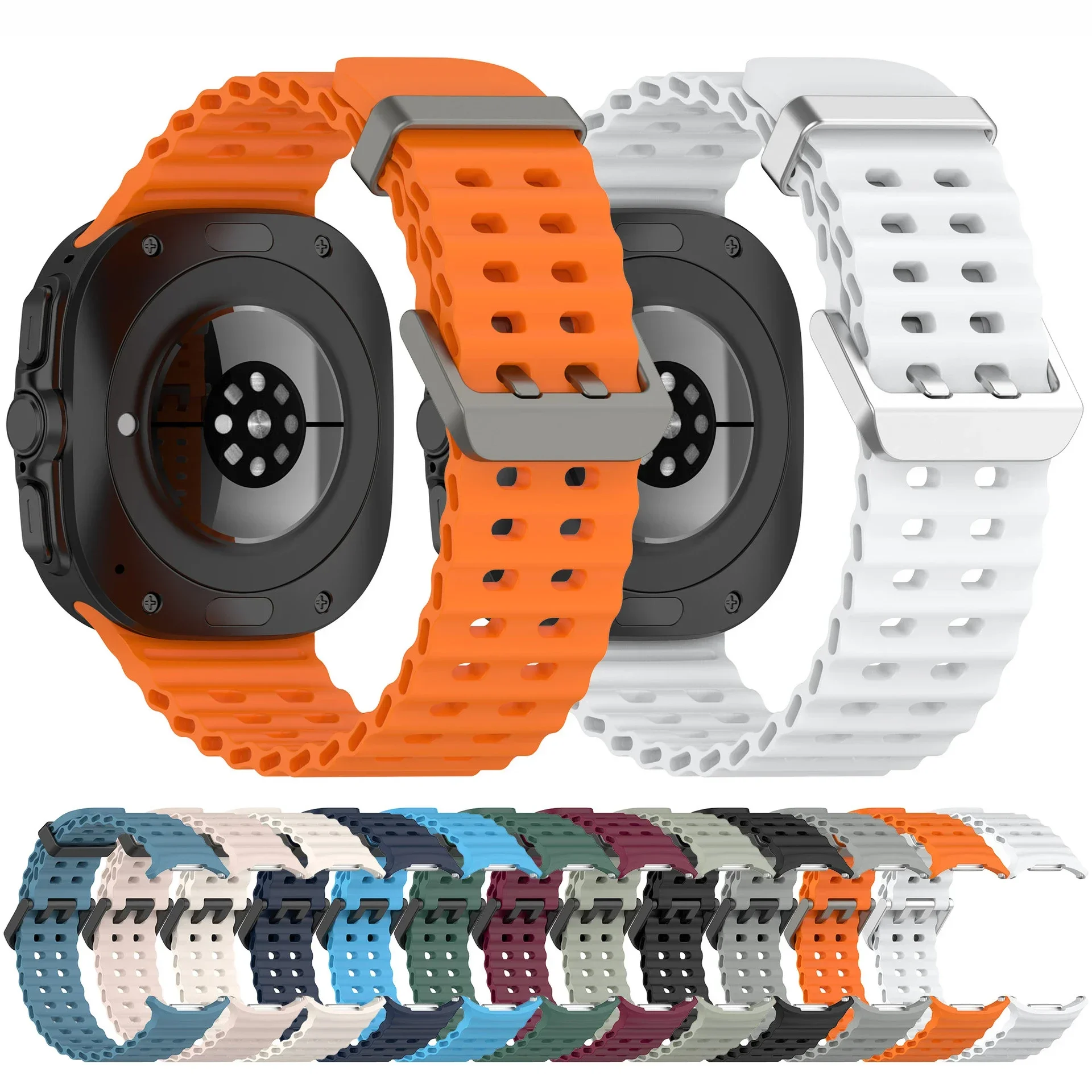 Correa marina para Samsung Galaxy Watch Ultra 2025, pulsera deportiva de silicona para Galaxy Watch 7 Ultra 47mm, correa de reloj deportiva - imagen 3