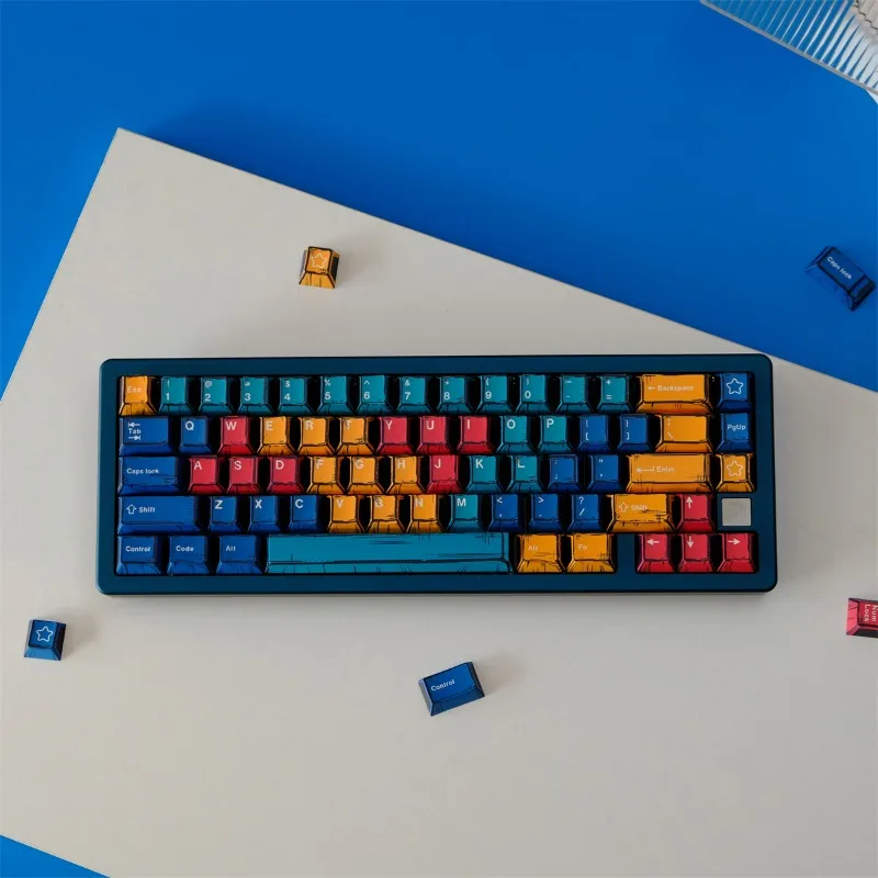 Juego de teclas de paleta Manga, 145 teclas PBT, tapa de teclado colorida personalizada, perfil de cereza, teclas para juegos, accesorios para teclado mecánico - imagen 2