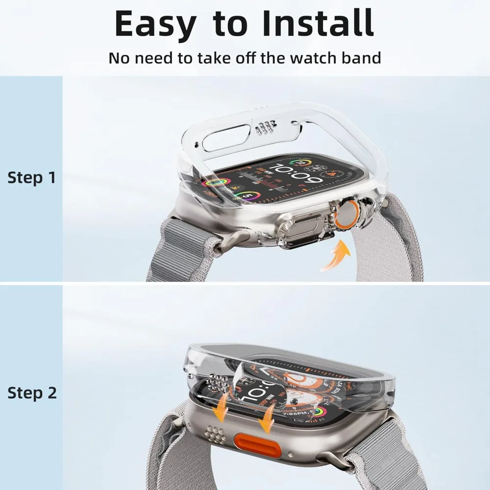 Funda completa para Apple Watch Ultra 3 2 49mm cubierta negra transparente Flexible antiarañazos para iwatch ultra 1 Protector de pantalla - imagen 5