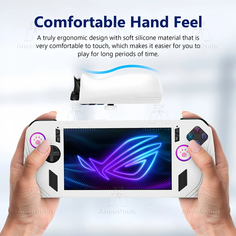 Funda de silicona ROG Ally X resistente a los arañazos, anticaída, antideslizante, duradera, protección integral, funda suave con 2 empuñaduras para el pulgar - imagen 5