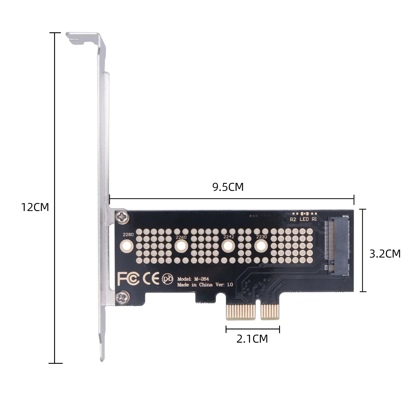 Tarjeta de expansión de escritorio M.2 a PCIE X1, disco duro M2, transferencia de protocolo NVME, lector SSD, adaptador de tarjeta de prueba, convertidor Riser Pci-e 1X - imagen 3