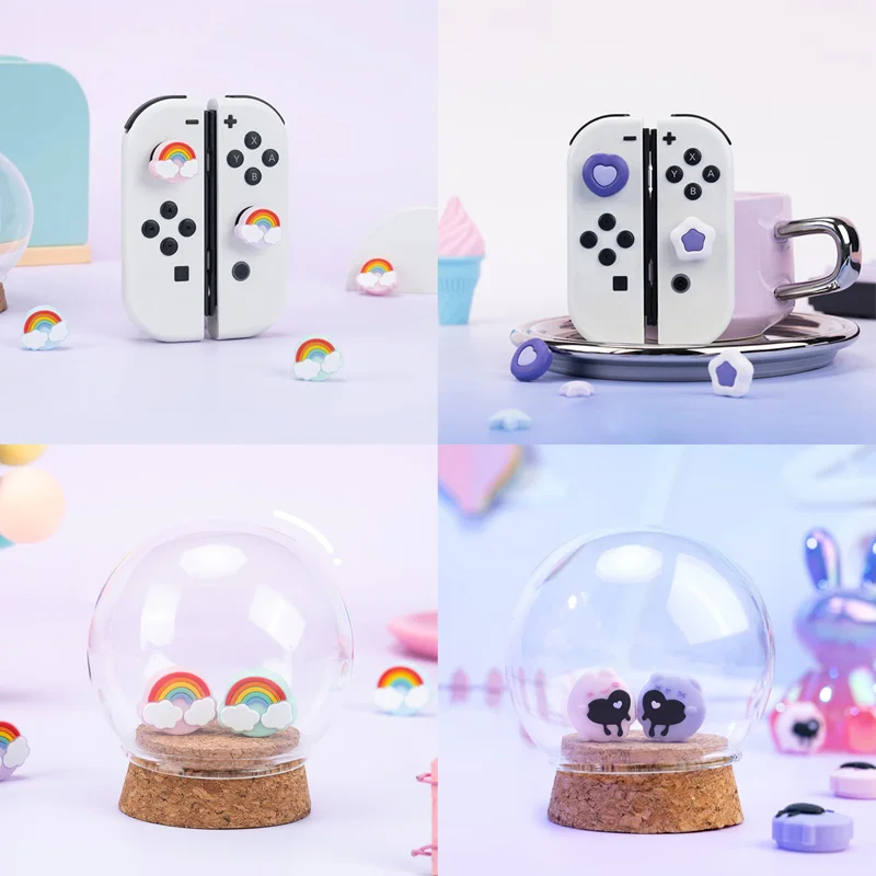 Tapa de agarre de silicona para pulgar, cubierta protectora para interruptor Oled NS Lite Joy-con, funda para mando