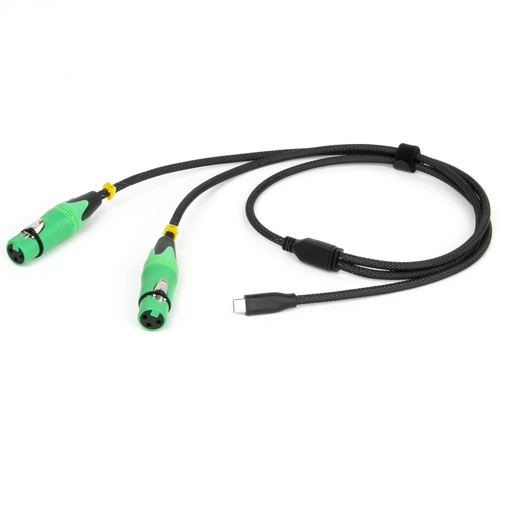 Cable de audio divisor USB C a XLR dual Y, cable adaptador de audio tipo C a 2 XLR macho/hembra compatible con teléfonos inteligentes o portátiles - imagen 4