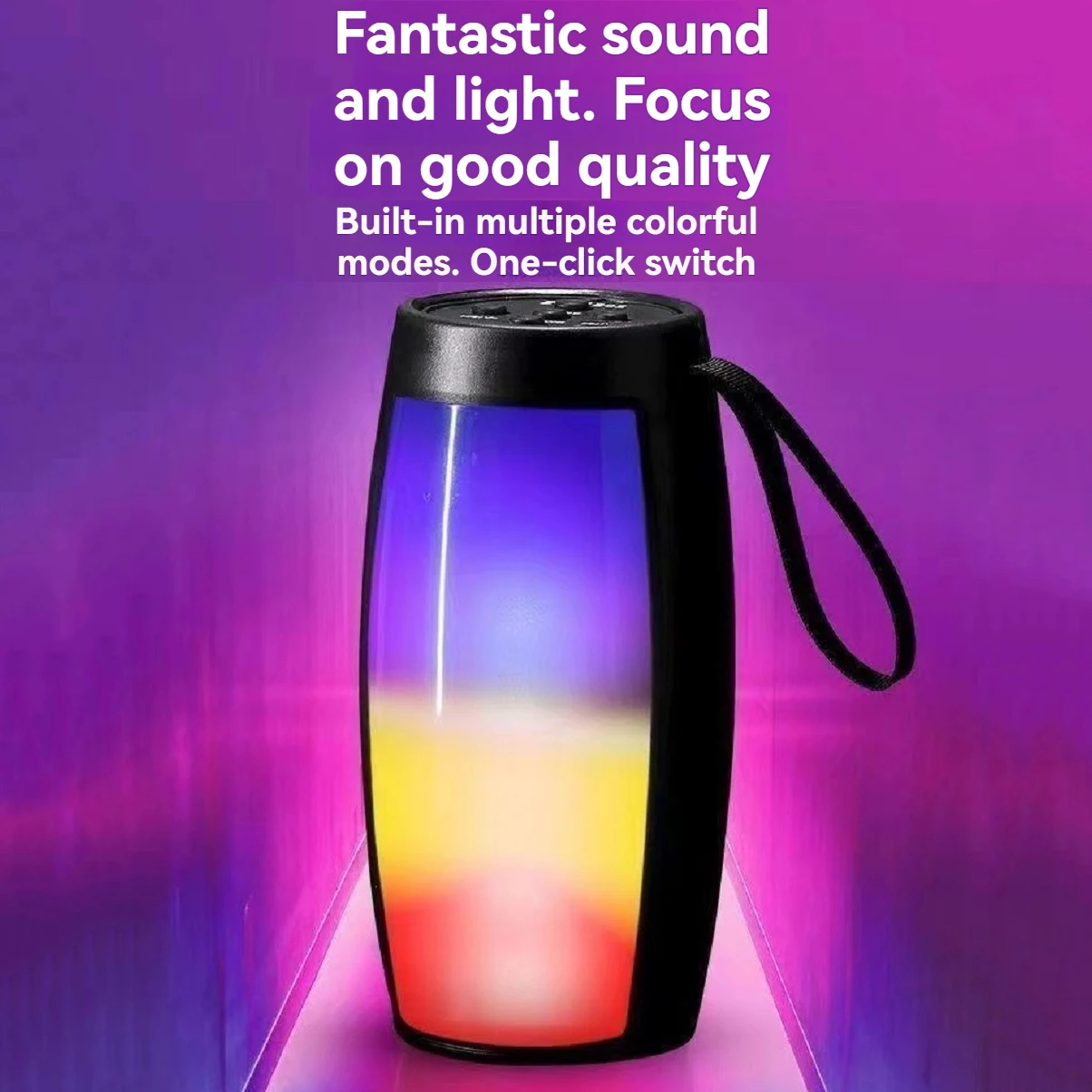 Altavoz Bluetooth inalámbrico portátil, luz LED RGB de 1500MAH, altavoz estéreo con subwoofer para exteriores, altavoz impactante de alto volumen para el hogar - imagen 3