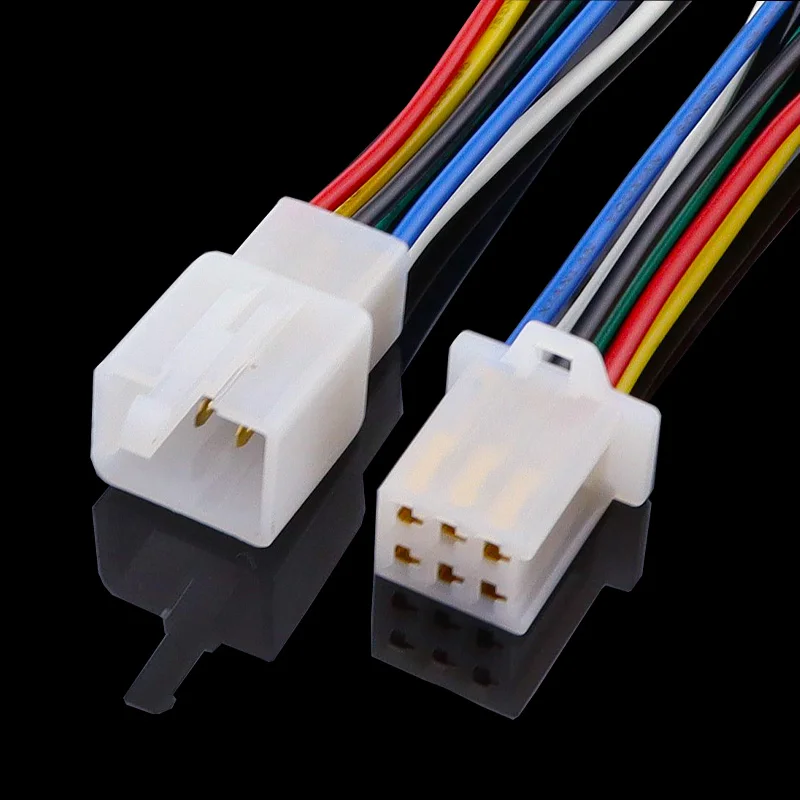 1 Kit de conectores de cable eléctrico de 6 pines, conjunto de conectores automáticos con cable/longitud total 21CM