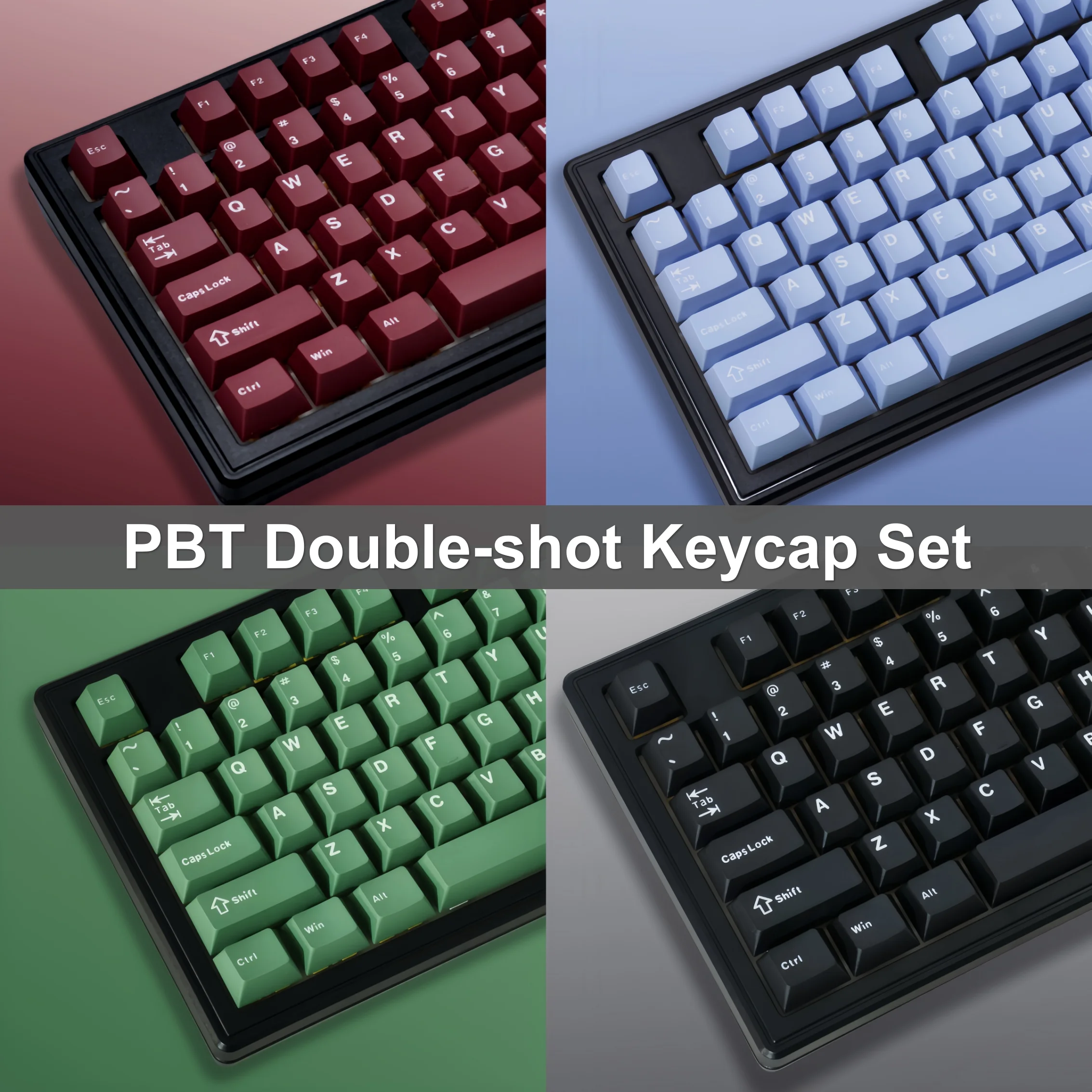 Teclas PBT de 11 colores, 126 teclas, perfil de cereza, juego de teclas de doble disparo para teclado mecánico Mx Cherry Switch, Kit DIY