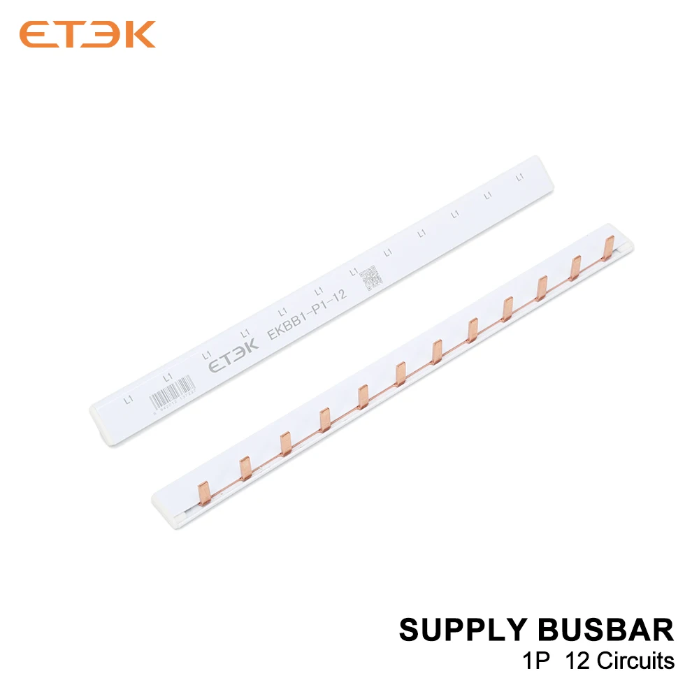 Barra colectora eléctrica de cobre ETEK, 1P/2P, tipo Pin/horquilla, 12 vías, 8 vías, 6 vías para terminales de peinado de conector MCB 63A EKBB1 - imagen 4