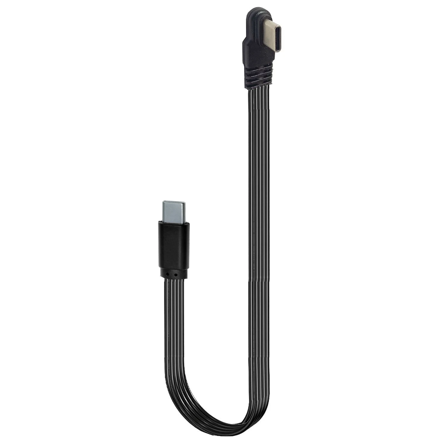0,5 0,1 M USB 2,0 USB C Cable plano en ángulo hacia arriba abajo USB 2,0 tipo C Cable de datos de carga rápida Cable extensor macho/hembra para USB - imagen 4