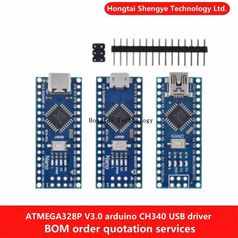 Controlador ATMEGA328P Mini/Tipo C/Micro USB Nano V3.0 Nano con programa compatible versión 2014 para controlador USB arduino CH340