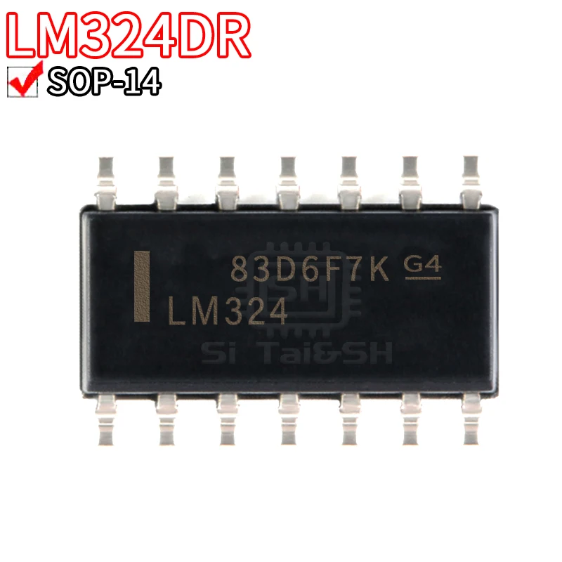 20 piezas-Parche de chip de cuatro vías, LM324, LM324DR, OP amp, SOP14