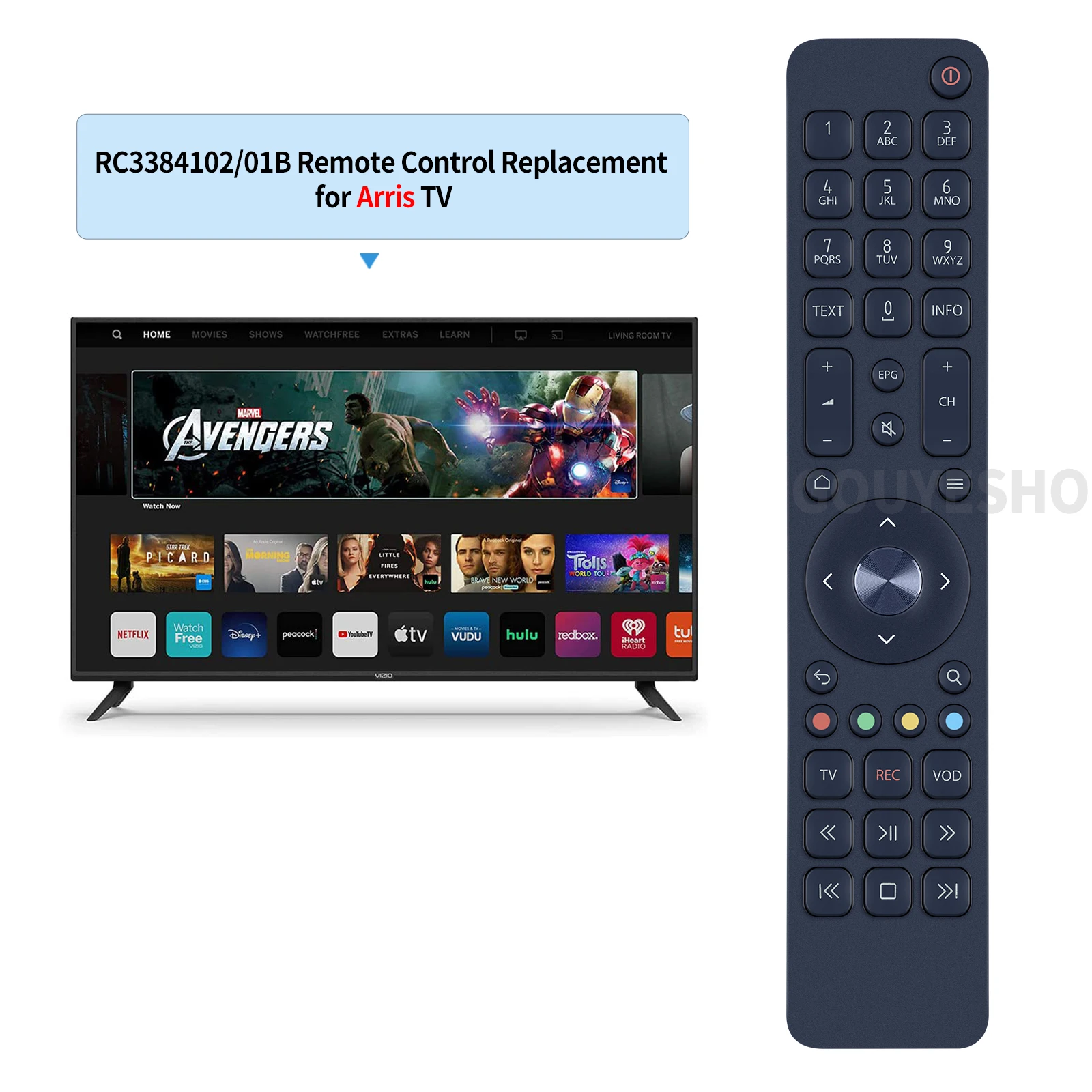 Nuevo mando a distancia para ARRIS RC 3384102 /01B, VIP4302, VIP4402, VIP5305 IR, TV Sledovani - imagen 2