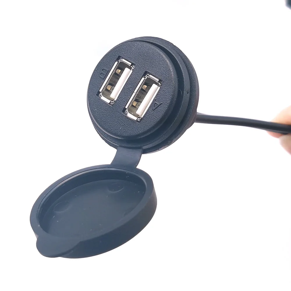 Adaptador de Cable de extensión de Panel USB doble de montaje empotrado, toma de corriente de carga, enchufe USB 2,0 de doble puerto con conector de Cable, 1 ud. - imagen 2