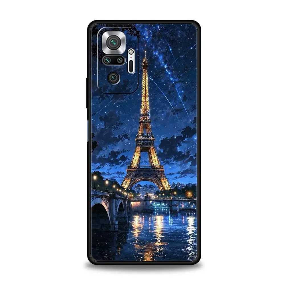 Paraguas rojo Torre Eiffel funda de teléfono para Xiaomi Redmi Note 14 13 12 5G 11 10 Pro Plus 4G 9S 9 14C 13C 12C 10C 9C 9A funda suave - imagen 2