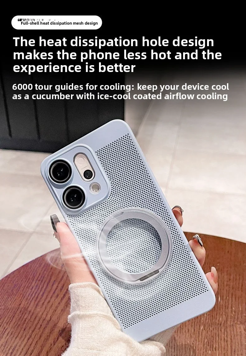 Para OPPO Find X9 Pro funda dura anillo de PC soporte disipación de calor funda protectora trasera magnética para Find X9 X8 Pro carcasa de teléfono - imagen 2