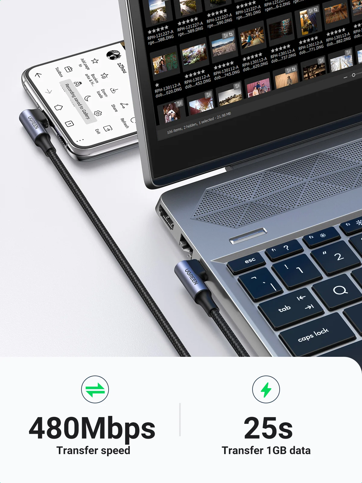 Cable USB C UGREEN - Comparación con cables estándar