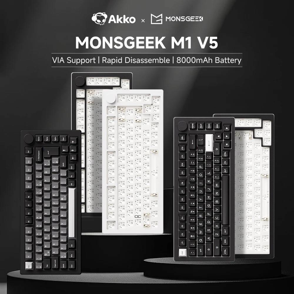 Akko MonsGeek M1 V5 Teclado mecánico de tres modos/Kit Barebone a través de 75% 3/5 pines personalizado intercambio en caliente RGB junta de desmontaje rápido - imagen 2
