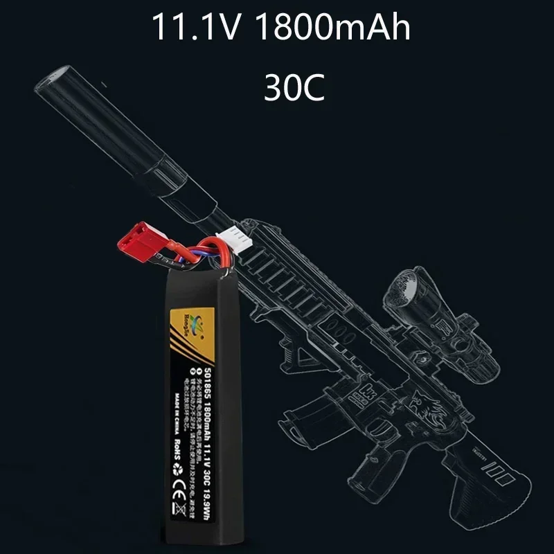 Batería Li-Po de 11,1 V y 1800 mAh para camión todoterreno RC Rock Crawler, avión, coche 4WD, alta descarga, 30C, recargable con enchufe en T - imagen 3