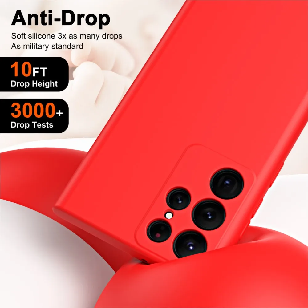 Funda de silicona líquida de lujo para Samsung Galaxy S22 Ultra S22 Plus, funda de teléfono suave a prueba de golpes, S22Ultra S22Plus - imagen 2