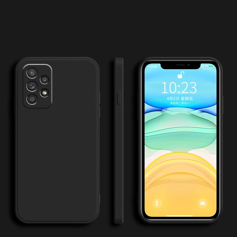 Funda cuadrada de silicona suave para Samsung Galaxy, funda trasera protectora para cámara, Color sólido, para Samsung Galaxy A53, A73, A33, A23, A13, 4G, 5G - imagen 3
