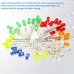 Diodo Led de 5mm Diodo emisor de luz navideña Kit Led de 5mm Bombilla Blanco Verde Rojo Azul Amarillo Paquete de juego