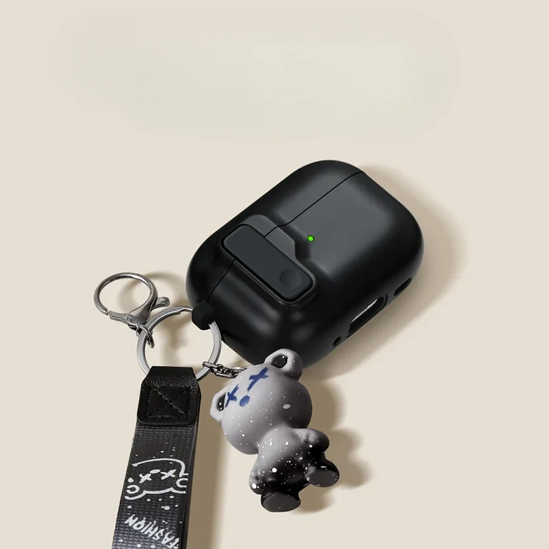 Para Airpods 4 auriculares funda a prueba de golpes interruptor automático bloqueo seguro funda protectora de silicona para Apple Airpods4 Accesorios - imagen 4