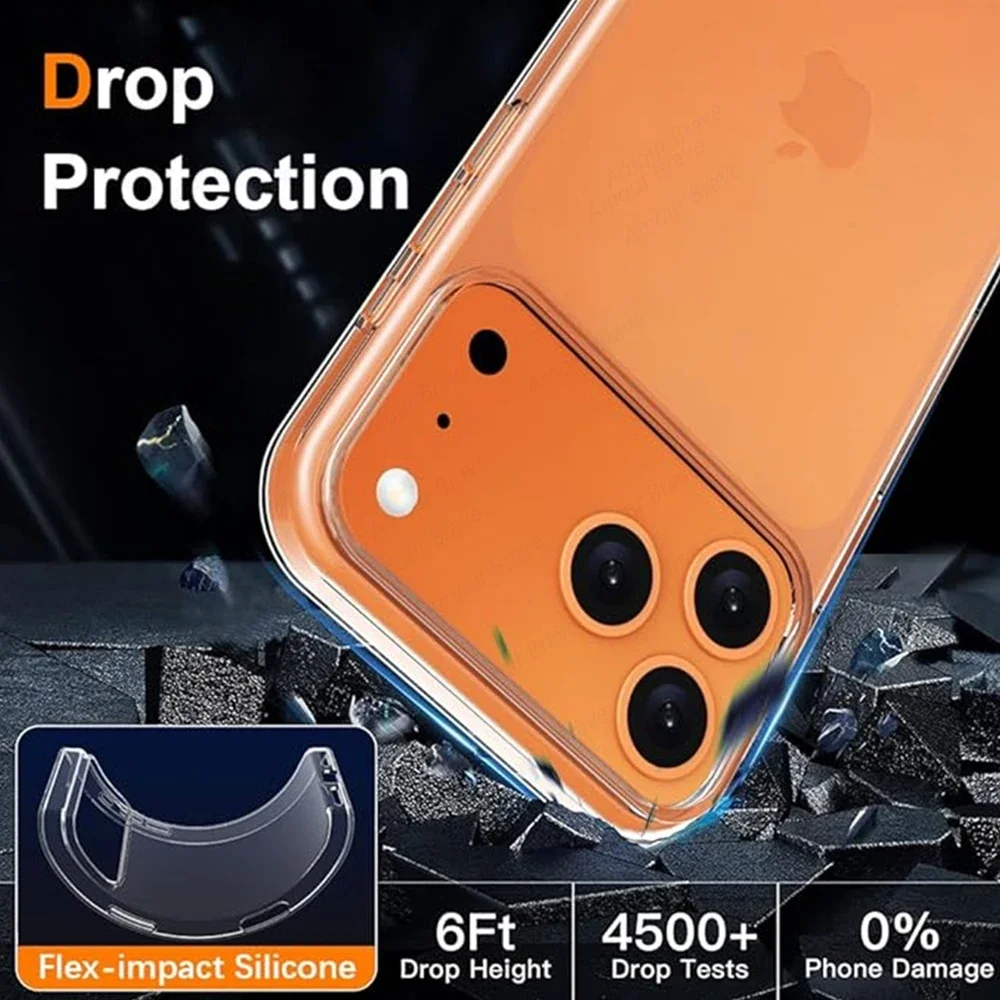 Funda de teléfono transparente de silicona TPU para iPhone 17 Pro Max, Funda transparente suave ultrafina para iPhone 17 Air Funda para iPhone 17 Pro - imagen 2