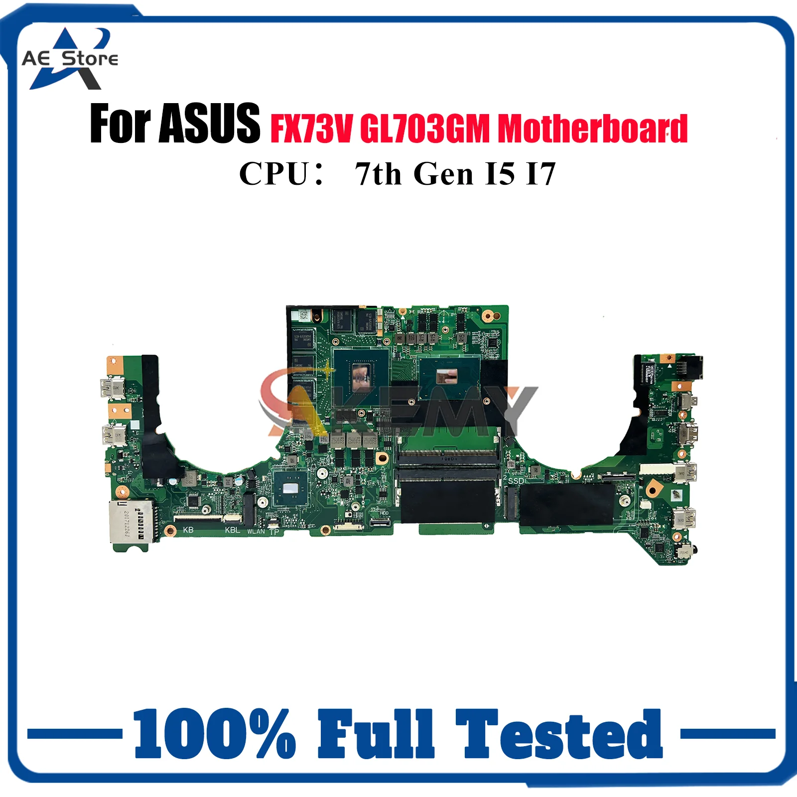 Placa base para ordenador portátil GL703VM para ASUS ROG Strix GL703V FX73V GL703GM placa base para portátil con CPU I5 I7 100% pruebas OK envío rápido