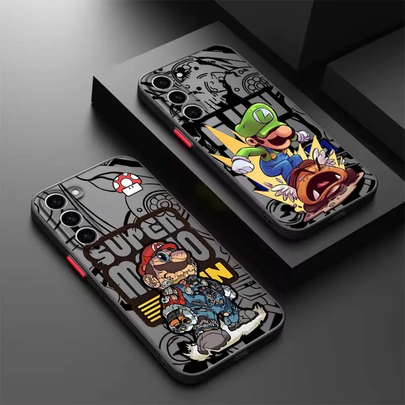 M-Marios Art Popular Cool para Samsung A56 A42 A36 A34 A33 A32 A23 A16 A04 A03 Note 20 5G funda de teléfono translúcida esmerilada