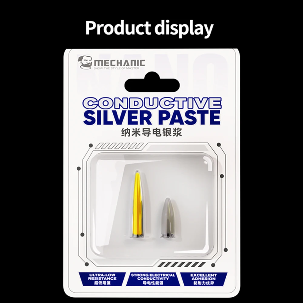 Pasta de plata conductora mecánica NANO20, baja resistencia para reparación de teléfonos móviles, herramienta de reparación de circuito de pantalla verde de pantalla amarilla - imagen 5