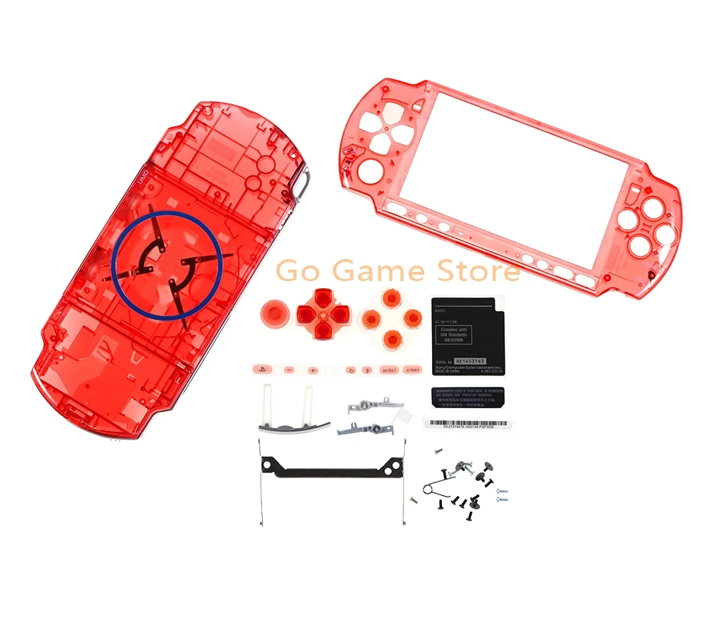 1 Juego para PSP3000 PSP 3000 carcasa transparente reemplazo de consola de juegos 6 colores funda completa con kit de botones - imagen 3