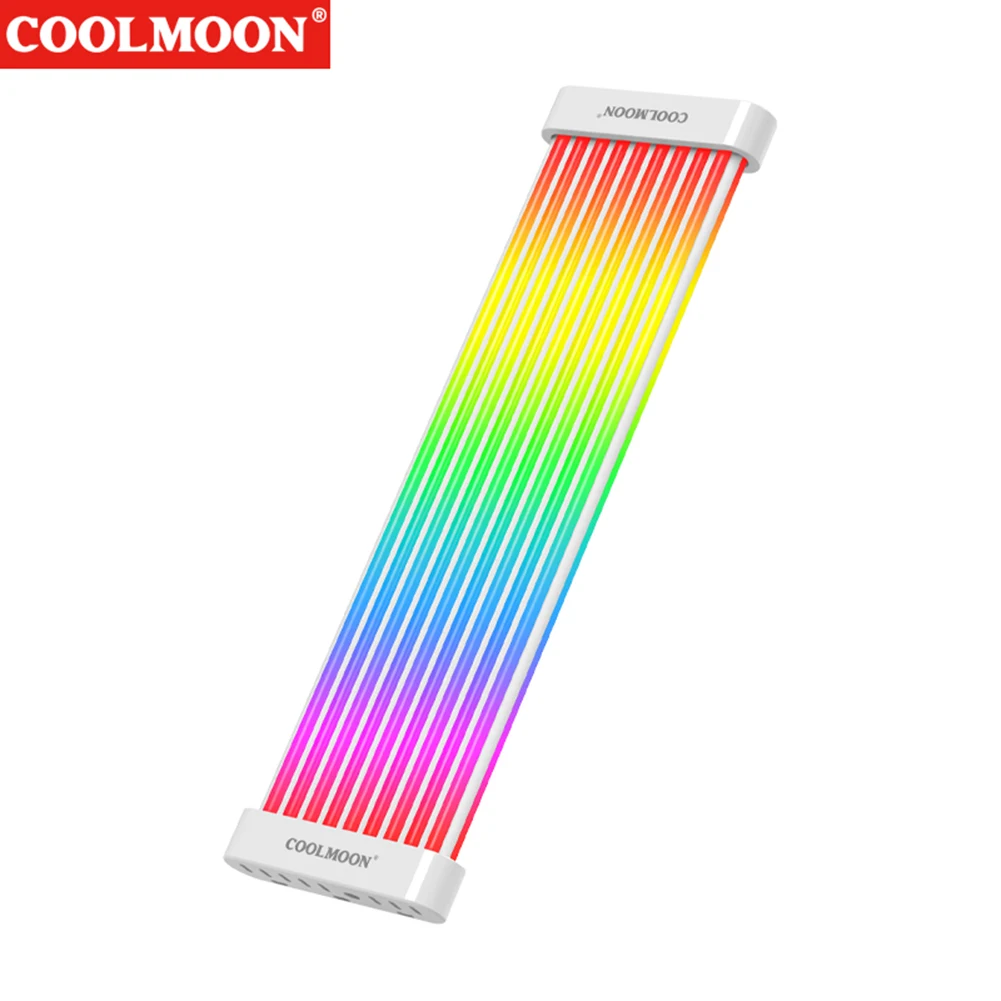 COOLMOON fuente de alimentación línea decorativa 8 pines/24 pines ARGB LED barra de luz Flexible 5V sincronización multifuncional DIY para unidad de fuente de alimentación - imagen 4