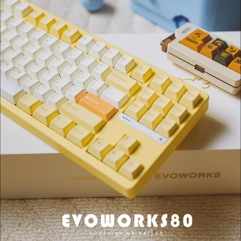 Teclado mecánico EVO80 2,4G inalámbrico trimododo intercambio en caliente CNC aluminio HiFi personalizado ergonómico teclado de oficina para juegos a través de RGB