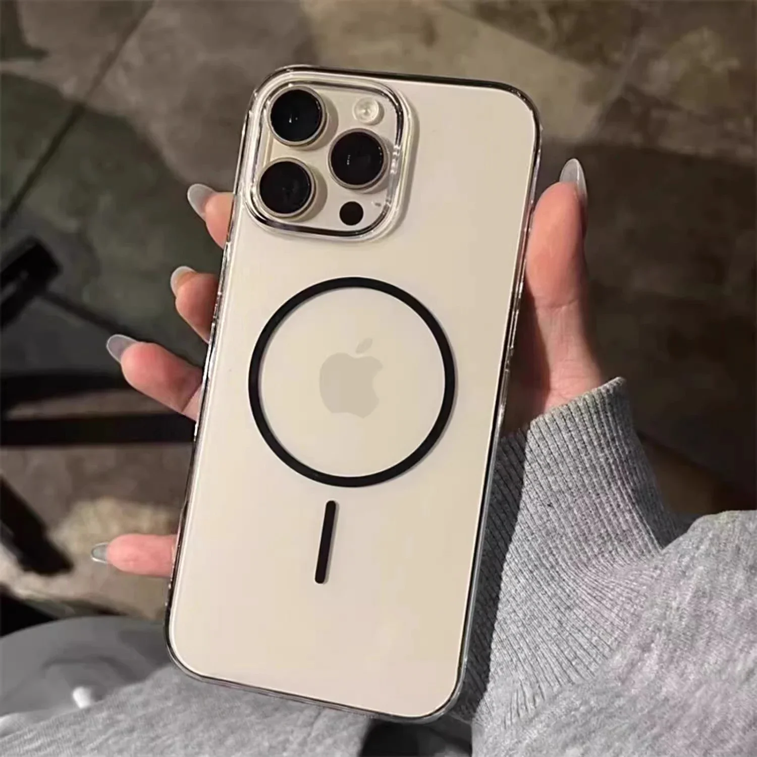 Funda de teléfono Magsafe de Color transparente HD ultrafina para iPhone 11, 15, 14, 13, 12, 16 Pro Max, cubierta magnética dura para PC con carga inalámbrica - imagen 4