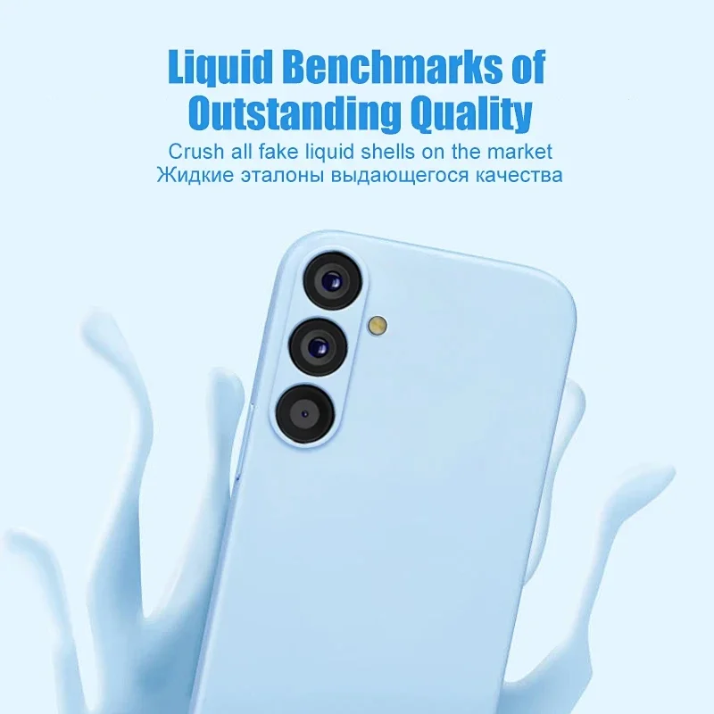 Funda de teléfono de silicona líquida suave para Samsung Galaxy A55 A35 A15 A54 A34 A14 A53 A52s A52 5G A12 A25 funda para Samsung A15 - imagen 2