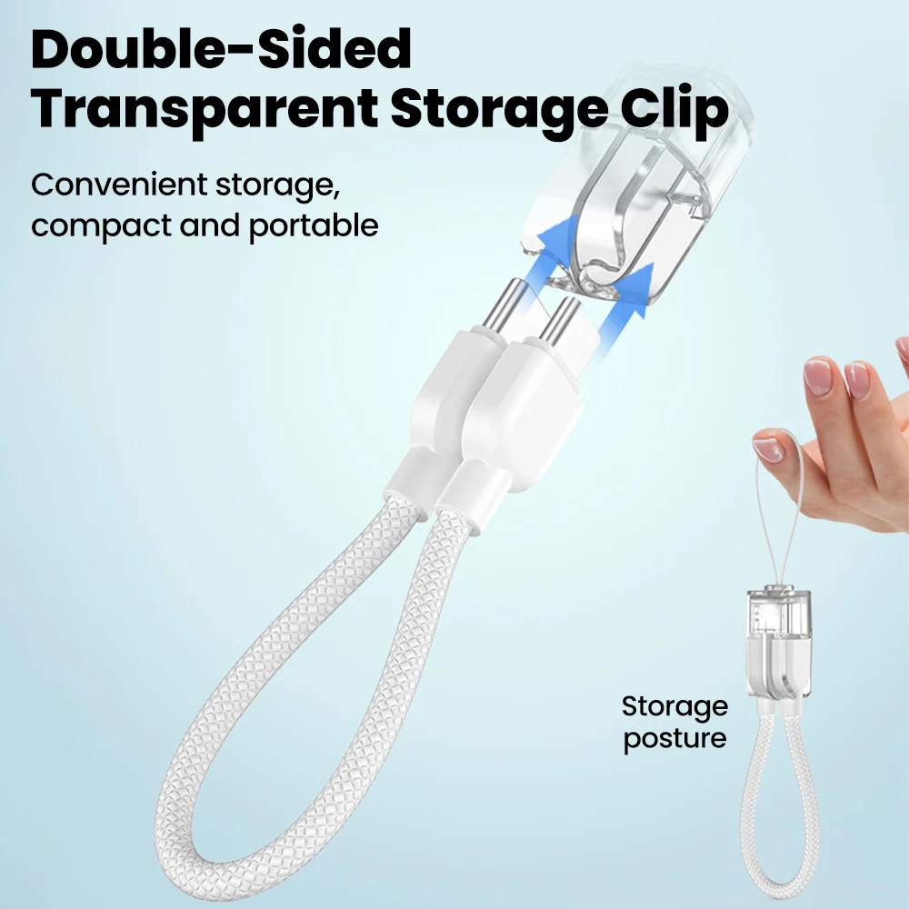 Olaf 60W USB tipo C a tipo C Cable banco de energía llavero Cable de datos corto para iPhone15 16 Samsung Cable USB C a ios de carga rápida - imagen 4