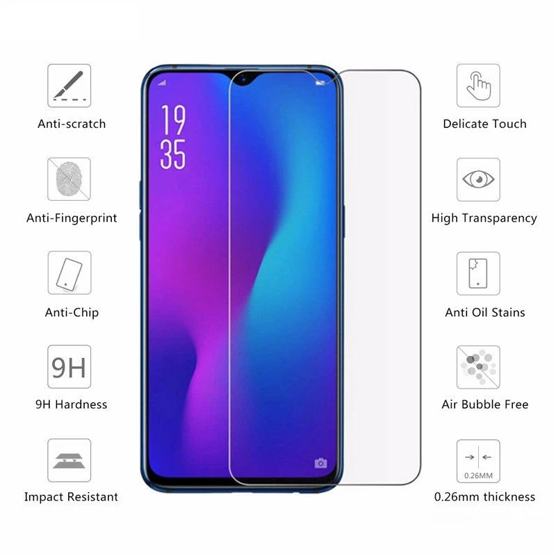 Para OPPO RX17 Neo AX7 Pro A1k A5s Realme C2 X Lite X2 XT 3 5 Protector de vidrio templado 9H Protector de pantalla cubierta de película de vidrio - imagen 3