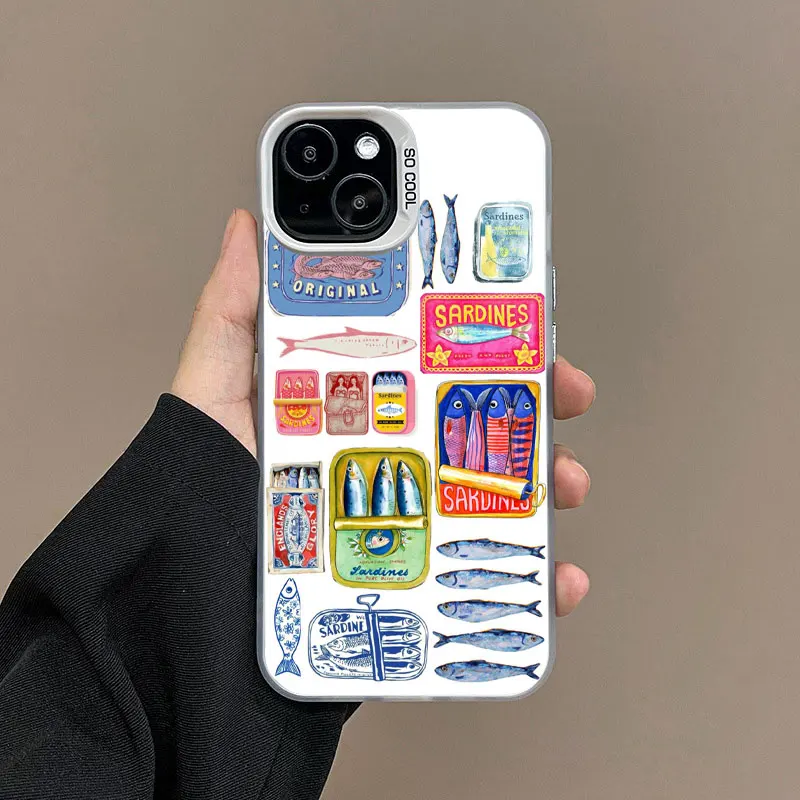 Funda de teléfono con láser de sardinas divertidas de pescado para Samsung Galaxy A17 A07 A16 A35 A55 A25 A15 A56 A54 A36 A34 A24 A26 4G 5G, funda mate - imagen 5