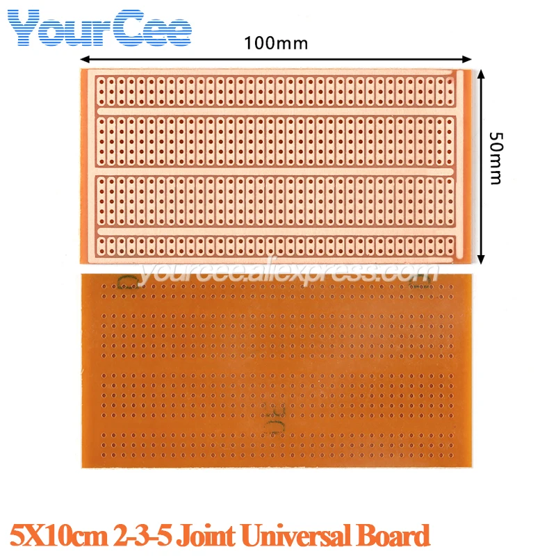 Placa de circuito de matriz de experimentos Universal, 5x7cm, 5x10cm, 6,5x114,5 cm, 9x15cm, agujero conectado, 5x7CM, prototipo de papel PCB, 2 uds./1 ud. - imagen 4