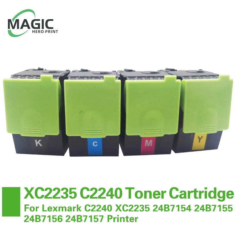 Cartucho de tóner Compatible XC2235 XC 2235 C2240 para impresora Lexmark C2240 XC2235 24B7154 24B7155 24B7156 24B7157 con Chip