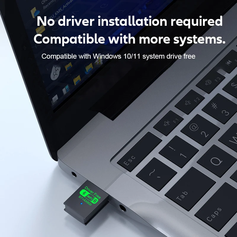 Adaptador USB AX900 WIFI6 2 en 1 Bluetooth 5.4 de doble banda 2.4G y 5GHz 900Mbps WiFi 6 802.11AX de alta velocidad Mini receptor de tarjeta de red inalámbrica Dongle para PC portátil WIN 10/11 sin controlador - imagen 3