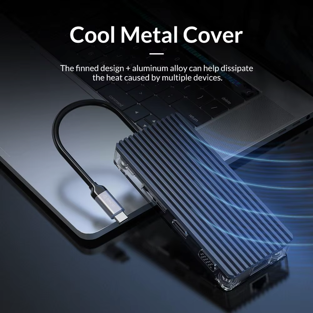 ORICO Hub USB-C con HDMI 100W y Lector Tarjetas - imagen 4