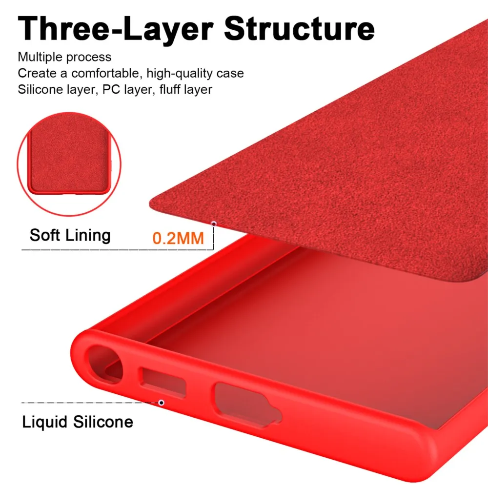 Funda de silicona líquida de lujo para Samsung Galaxy S22 Ultra S22 Plus, funda de teléfono suave a prueba de golpes, S22Ultra S22Plus - imagen 5