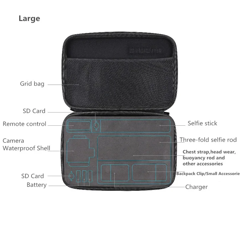 Bolsa de almacenamiento portátil, funda protectora impermeable, bolsa de transporte de viaje para Gopro hero 9 10 11 SJCAM Xiaomi Yi, cámara de acción - imagen 4